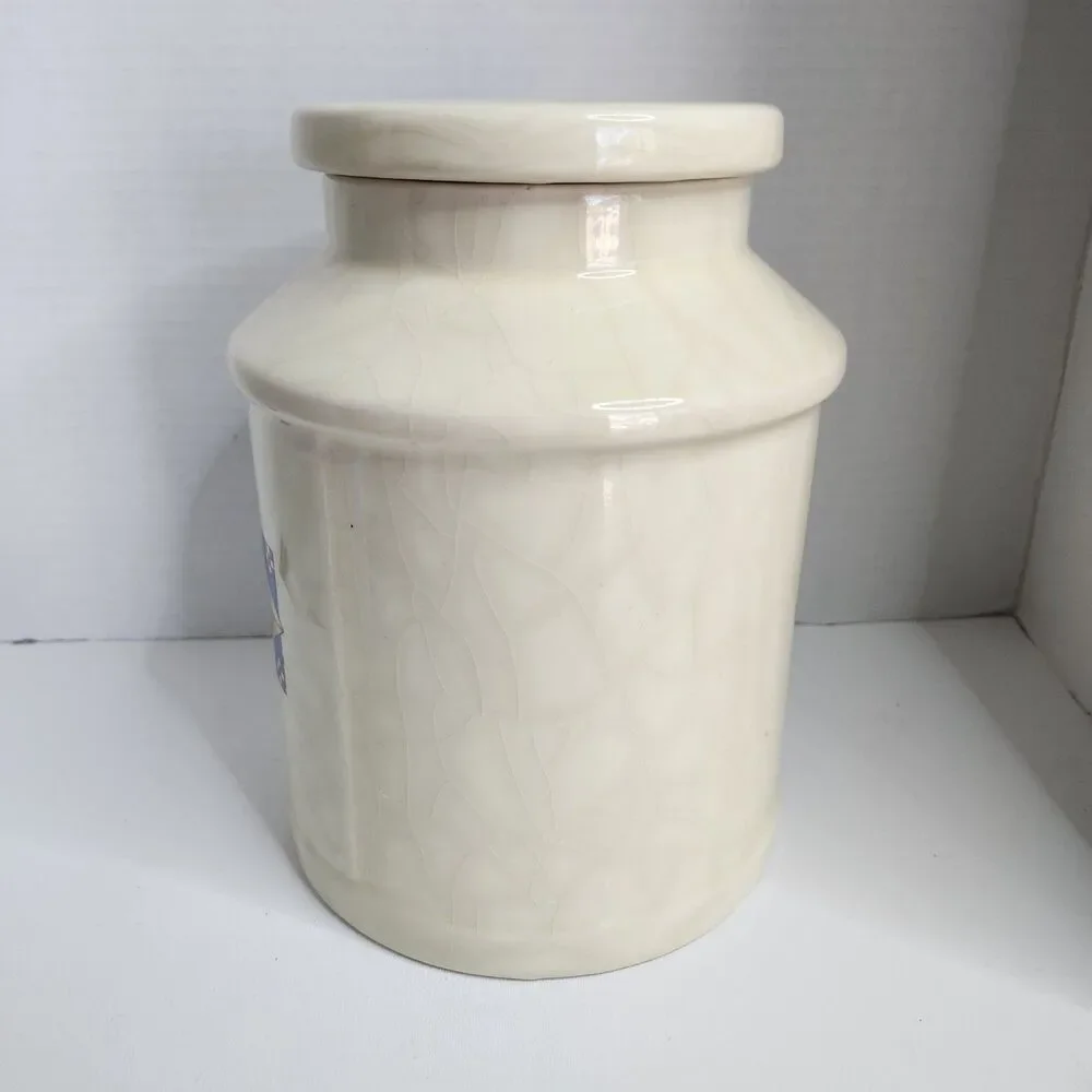 Milk And Cookies Cat Ceramic Cookie Jar Canister Vintage 1984 Teleflora 8.5